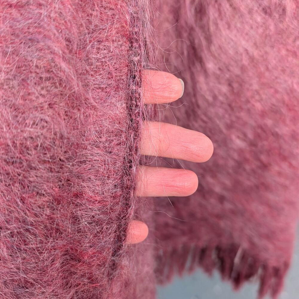 Cool Pink Mohair Wool Cape Poncho - Size Small - Picture 7 of 7